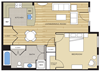 1 Bed1 Bath 700sf a Floor Plan 1 Bed1 Bath 700sf a Floor Plan at Clayborne Apartments, Virginia, 22314